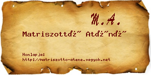 Matriszottó Aténé névjegykártya